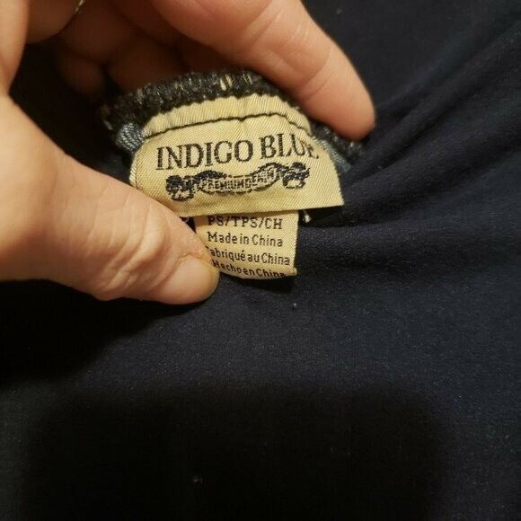 Indigo Blue Womens Size PS Blue  Solid Maternity Jeans - Picture 2 of 10